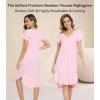 image:imageWiWi Bamboo Viscose Nightgowns for Women Soft Long Sleeve Sleep Shirt Nightshirts Cooling Pajamas Sleepwear S4XBpink
