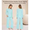 image:imageWiWi Bamboo Viscose Pajama Set for Women Super Soft Long Sleeve Top with Pants Loungewear Cooling 2 Piece Pjs Sets SXXLAaqua