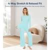 image:imageWiWi Bamboo Viscose Pajama Set for Women Super Soft Long Sleeve Top with Pants Loungewear Cooling 2 Piece Pjs Sets SXXLAaqua