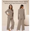 image:imageWiWi Bamboo Viscose Pajama Set for Women Super Soft Long Sleeve Top with Pants Loungewear Cooling 2 Piece Pjs Sets SXXLAcamel