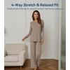 image:imageWiWi Bamboo Viscose Pajama Set for Women Super Soft Long Sleeve Top with Pants Loungewear Cooling 2 Piece Pjs Sets SXXLAcamel
