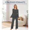 image:imageWiWi Bamboo Viscose Pajama Set for Women Super Soft Long Sleeve Top with Pants Loungewear Cooling 2 Piece Pjs Sets SXXLAcharcoal