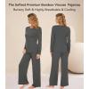 image:imageWiWi Bamboo Viscose Pajama Set for Women Super Soft Long Sleeve Top with Pants Loungewear Cooling 2 Piece Pjs Sets SXXLAcharcoal