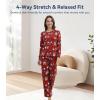 image:imageWiWi Bamboo Viscose Pajama Set for Women Super Soft Long Sleeve Top with Pants Loungewear Cooling 2 Piece Pjs Sets SXXLAchristmas Elk on Red