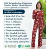 image:imageWiWi Bamboo Viscose Pajama Set for Women Super Soft Long Sleeve Top with Pants Loungewear Cooling 2 Piece Pjs Sets SXXLAchristmas Elk on Red