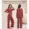 image:imageWiWi Bamboo Viscose Pajama Set for Women Super Soft Long Sleeve Top with Pants Loungewear Cooling 2 Piece Pjs Sets SXXLAchristmas Elk on Red