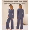 image:imageWiWi Bamboo Viscose Pajama Set for Women Super Soft Long Sleeve Top with Pants Loungewear Cooling 2 Piece Pjs Sets SXXLAdark Grey