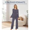 image:imageWiWi Bamboo Viscose Pajama Set for Women Super Soft Long Sleeve Top with Pants Loungewear Cooling 2 Piece Pjs Sets SXXLAdark Grey