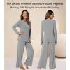 image:imageWiWi Bamboo Viscose Pajama Set for Women Super Soft Long Sleeve Top with Pants Loungewear Cooling 2 Piece Pjs Sets SXXLAheather Grey