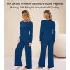 image:imageWiWi Bamboo Viscose Pajama Set for Women Super Soft Long Sleeve Top with Pants Loungewear Cooling 2 Piece Pjs Sets SXXLAink Blue