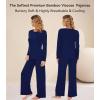 image:imageWiWi Bamboo Viscose Pajama Set for Women Super Soft Long Sleeve Top with Pants Loungewear Cooling 2 Piece Pjs Sets SXXLAnavy