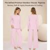 image:imageWiWi Bamboo Viscose Pajama Set for Women Super Soft Long Sleeve Top with Pants Loungewear Cooling 2 Piece Pjs Sets SXXLApink