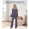 image:imageWiWi Bamboo Viscose Pajama Set for Women Super Soft Long Sleeve Top with Pants Loungewear Cooling 2 Piece Pjs Sets SXXLApurplish Grey