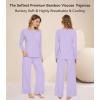 image:imageWiWi Bamboo Viscose Pajama Set for Women Super Soft Long Sleeve Top with Pants Loungewear Cooling 2 Piece Pjs Sets SXXLAtaro Purple
