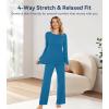 image:imageWiWi Bamboo Viscose Pajama Set for Women Super Soft Long Sleeve Top with Pants Loungewear Cooling 2 Piece Pjs Sets SXXLAteal Blue