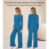 image:imageWiWi Bamboo Viscose Pajama Set for Women Super Soft Long Sleeve Top with Pants Loungewear Cooling 2 Piece Pjs Sets SXXLAteal Blue