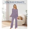 image:imageWiWi Bamboo Viscose Pajama Set for Women Super Soft Long Sleeve Top with Pants Loungewear Cooling 2 Piece Pjs Sets SXXLAviolet