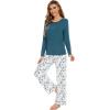 image:imageWiWi Bamboo Viscose Pajama Set for Women Super Soft Long Sleeve Top with Pants Loungewear Cooling 2 Piece Pjs Sets SXXLBgreen