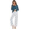 image:imageWiWi Bamboo Viscose Pajama Set for Women Super Soft Long Sleeve Top with Pants Loungewear Cooling 2 Piece Pjs Sets SXXLBgreen