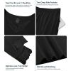 image:imageWiWi Bamboo Viscose Pajamas Sets for Women Lace Trim Long Sleeve Sleepwear Lounge Sets Plus Size Pjs with pockets S4XAblack