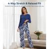 image:imageWiWi Bamboo Viscose Pajamas Sets for Women Lace Trim Long Sleeve Sleepwear Lounge Sets Plus Size Pjs with pockets S4XAblue Depthgray Peony