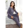 image:imageWiWi Bamboo Viscose Pajamas Sets for Women Lace Trim Long Sleeve Sleepwear Lounge Sets Plus Size Pjs with pockets S4XAdark Grey