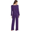 image:imageWiWi Bamboo Viscose Pajamas Sets for Women Lace Trim Long Sleeve Sleepwear Lounge Sets Plus Size Pjs with pockets S4XAdark Purple