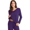 image:imageWiWi Bamboo Viscose Pajamas Sets for Women Lace Trim Long Sleeve Sleepwear Lounge Sets Plus Size Pjs with pockets S4XAdark Purple