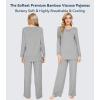 image:imageWiWi Bamboo Viscose Pajamas Sets for Women Lace Trim Long Sleeve Sleepwear Lounge Sets Plus Size Pjs with pockets S4XAheather Grey
