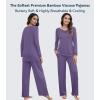 image:imageWiWi Bamboo Viscose Pajamas Sets for Women Lace Trim Long Sleeve Sleepwear Lounge Sets Plus Size Pjs with pockets S4XAlavender