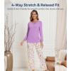 image:imageWiWi Bamboo Viscose Pajamas Sets for Women Lace Trim Long Sleeve Sleepwear Lounge Sets Plus Size Pjs with pockets S4XAmedium Purplepurple Flowers