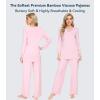 image:imageWiWi Bamboo Viscose Pajamas Sets for Women Lace Trim Long Sleeve Sleepwear Lounge Sets Plus Size Pjs with pockets S4XApink