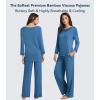 image:imageWiWi Bamboo Viscose Pajamas Sets for Women Lace Trim Long Sleeve Sleepwear Lounge Sets Plus Size Pjs with pockets S4XAprussian Blue