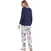 image:imageWiWi Bamboo Viscose Pajamas Sets for Women Lace Trim Long Sleeve Sleepwear Lounge Sets Plus Size Pjs with pockets S4XAretro Ink Flowers
