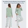 image:imageWiWi Bamboo Viscose Pajamas Sets for Women Lace Trim Long Sleeve Sleepwear Lounge Sets Plus Size Pjs with pockets S4XAsage Greengreen Leaf