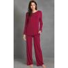 image:imageWiWi Bamboo Viscose Pajamas Sets for Women Lace Trim Long Sleeve Sleepwear Lounge Sets Plus Size Pjs with pockets S4XAwine
