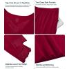 image:imageWiWi Bamboo Viscose Pajamas Sets for Women Lace Trim Long Sleeve Sleepwear Lounge Sets Plus Size Pjs with pockets S4XAwine Red