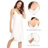 image:imageWiWi Bamboo Viscose Slip Dress for Women Cooling Dresses Super Soft Chemise Plus Size Nightgown Full Slips Babydoll S4XApure White