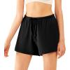 image:imageWiWi Bamboo Visose Pajama Shorts for Women Soft Sleep Bottoms Plus Size Lounge Boxers Pj Sleepwear Bottom S4XDblackblack White Stripe