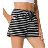 image:imageWiWi Bamboo Visose Pajama Shorts for Women Soft Sleep Bottoms Plus Size Lounge Boxers Pj Sleepwear Bottom S4XDblackblack White Stripe