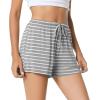 image:imageWiWi Bamboo Visose Pajama Shorts for Women Soft Sleep Bottoms Plus Size Lounge Boxers Pj Sleepwear Bottom S4XDheather Greygrey White Stripe