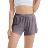 image:imageWiWi Bamboo Visose Pajama Shorts for Women Soft Sleep Bottoms Plus Size Lounge Boxers Pj Sleepwear Bottom S4XEblackdark Grey