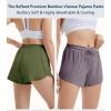 image:imageWiWi Bamboo Visose Pajama Shorts for Women Soft Sleep Bottoms Plus Size Lounge Boxers Pj Sleepwear Bottom S4XEdark Greyarmy Green