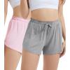 image:imageWiWi Bamboo Visose Pajama Shorts for Women Soft Sleep Bottoms Plus Size Lounge Boxers Pj Sleepwear Bottom S4XEheather Greypink
