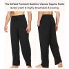 image:imageWiWi Mens Pajama Pants Soft Viscose Bamboo 1 or 2 Pack Sleep Lounge Bottoms Comfy Pj Loungewear with Pockets S4XAblack