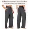 image:imageWiWi Mens Pajama Pants Soft Viscose Bamboo 1 or 2 Pack Sleep Lounge Bottoms Comfy Pj Loungewear with Pockets S4XAcharcoal