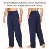 image:imageWiWi Mens Pajama Pants Soft Viscose Bamboo 1 or 2 Pack Sleep Lounge Bottoms Comfy Pj Loungewear with Pockets S4XAdark Blue
