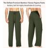 image:imageWiWi Mens Pajama Pants Soft Viscose Bamboo 1 or 2 Pack Sleep Lounge Bottoms Comfy Pj Loungewear with Pockets S4XAdark Fence Green