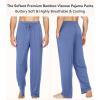 image:imageWiWi Mens Pajama Pants Soft Viscose Bamboo 1 or 2 Pack Sleep Lounge Bottoms Comfy Pj Loungewear with Pockets S4XAfog Blue