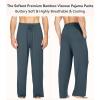 image:imageWiWi Mens Pajama Pants Soft Viscose Bamboo 1 or 2 Pack Sleep Lounge Bottoms Comfy Pj Loungewear with Pockets S4XAgrayish Blue